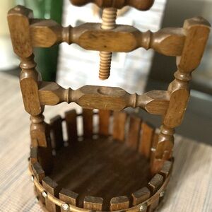 Vintage Retro Wishing Well .Nut Cracker Wooden Basket